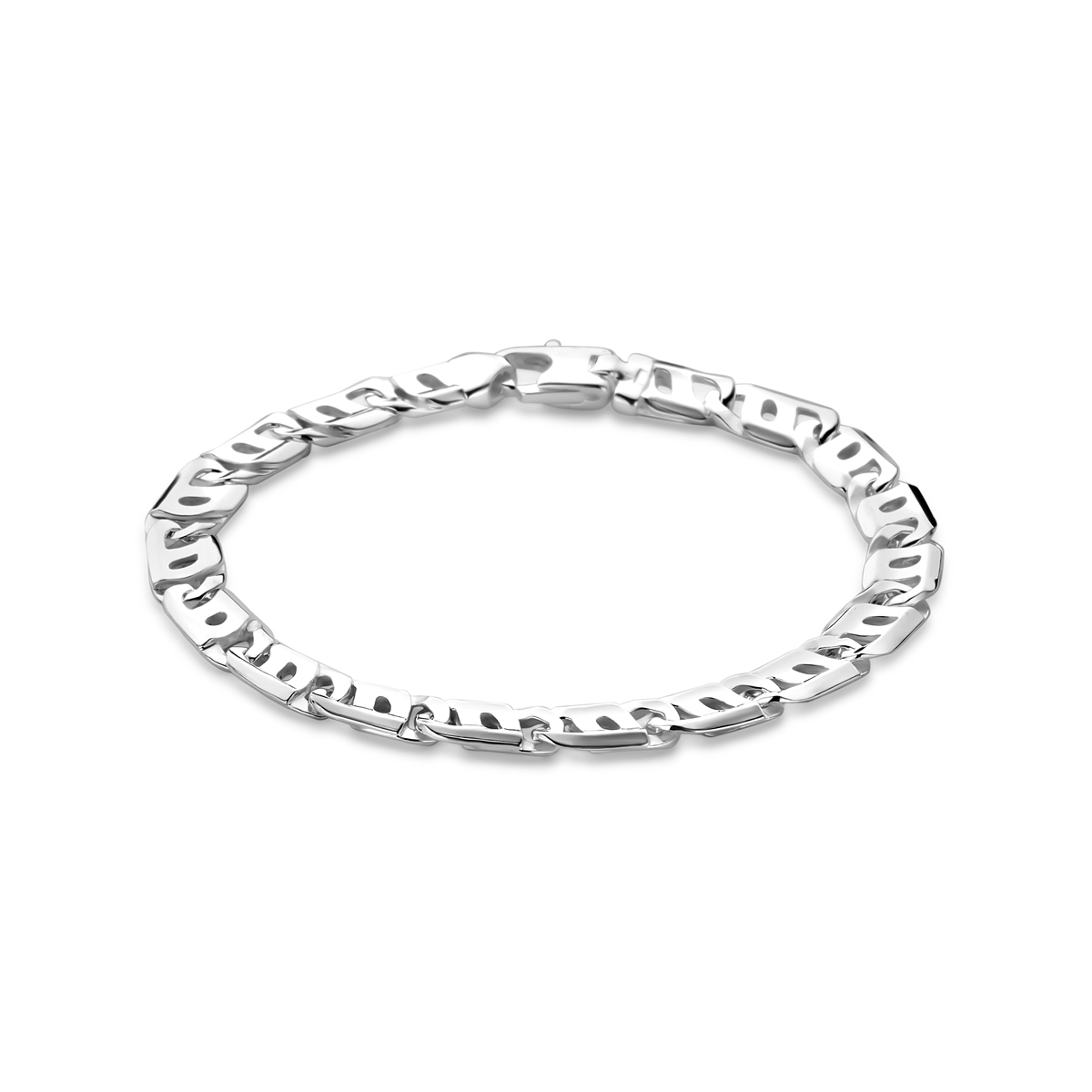 zilveren herenarmband, fantasie 7mm 21cm