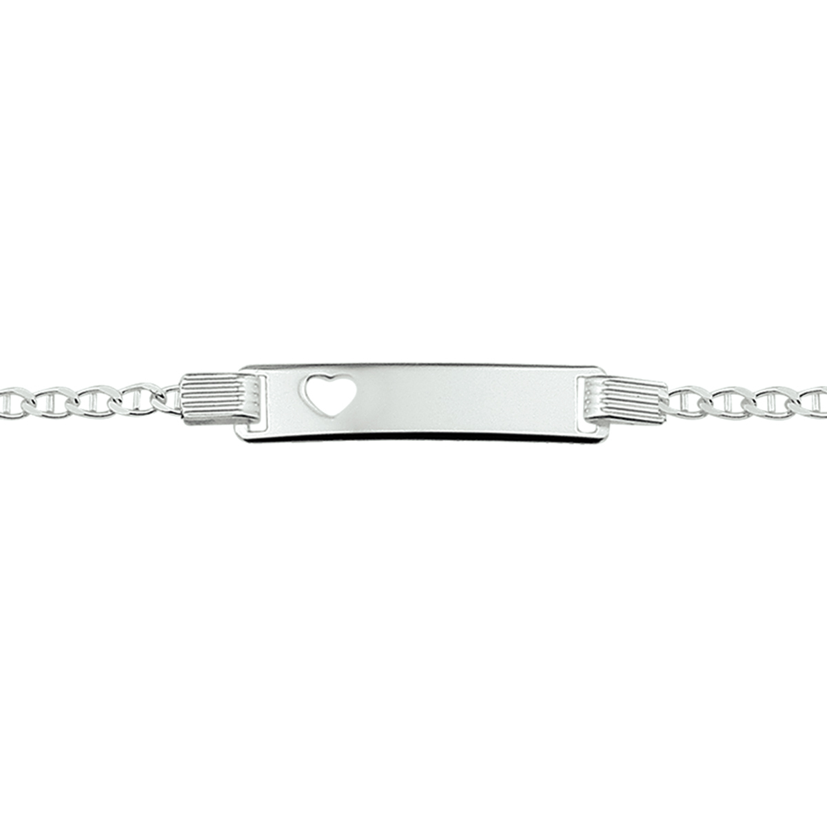 Graveerarmband hart plaat 6 mm 16-18 cm