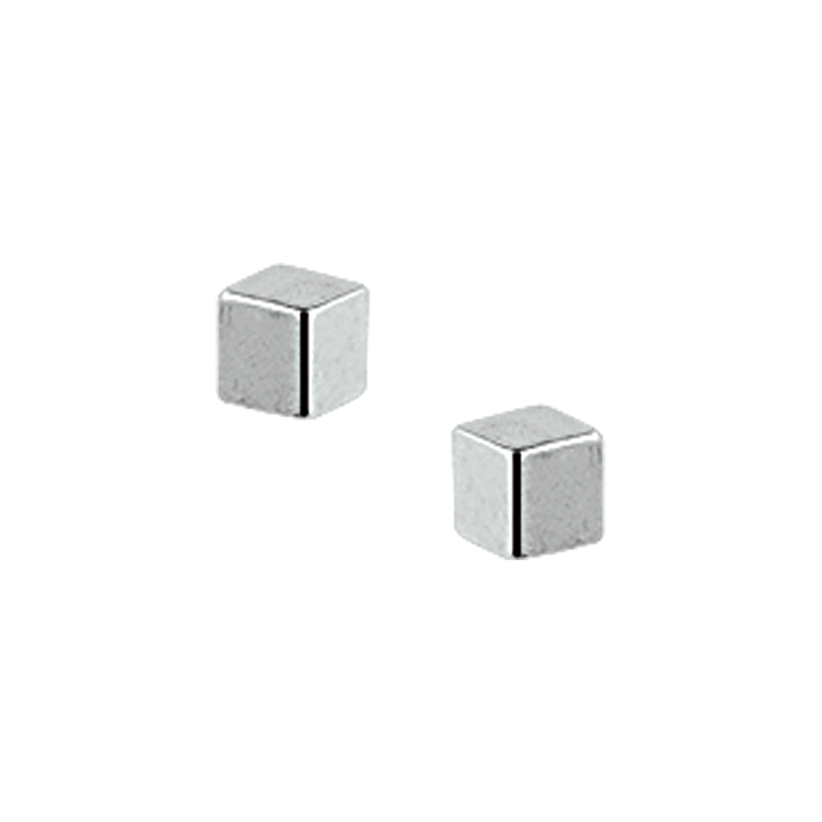 Zilver gerhodineerd oorknop
