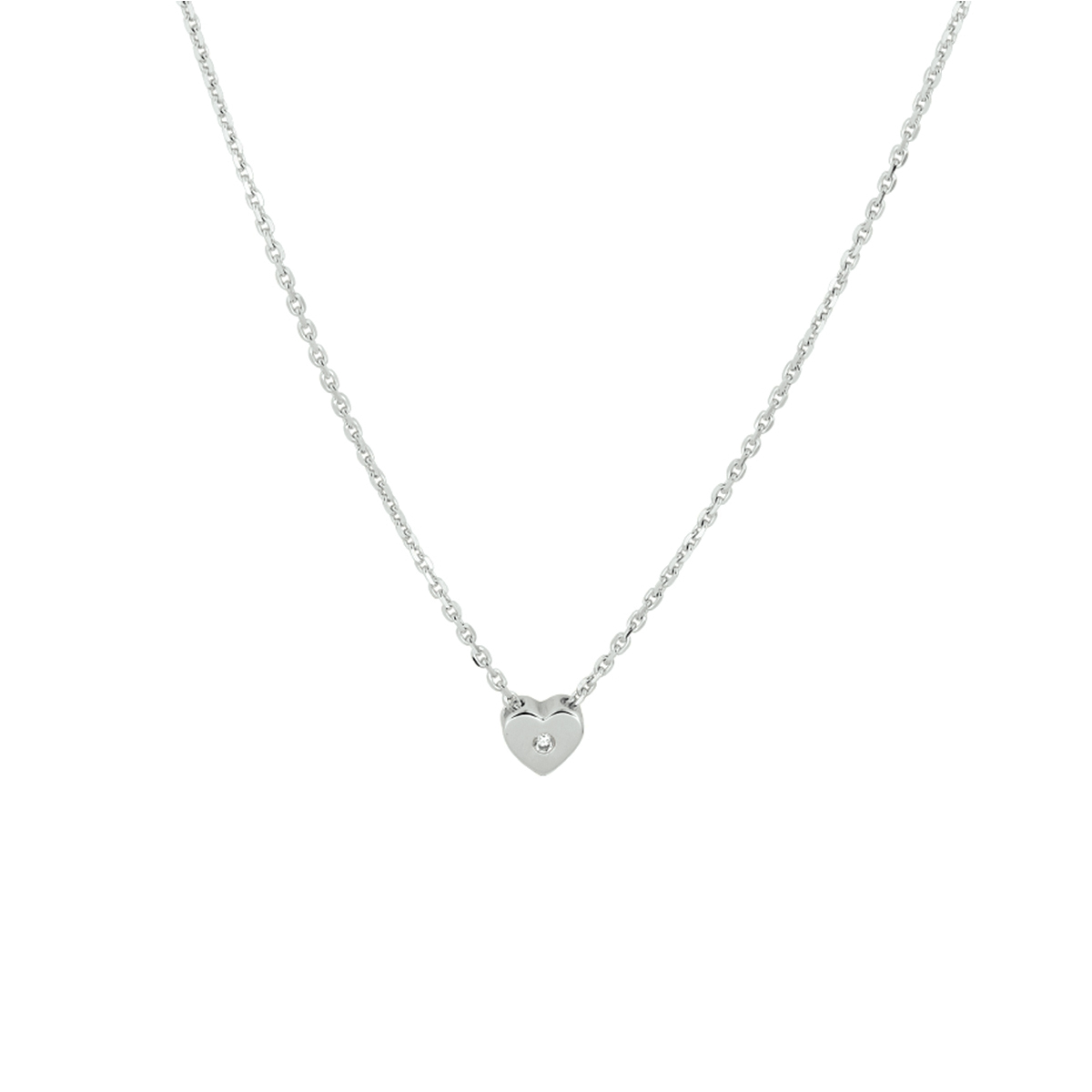Collier hart zirkonia 1,1 mm 41 + 4 cm