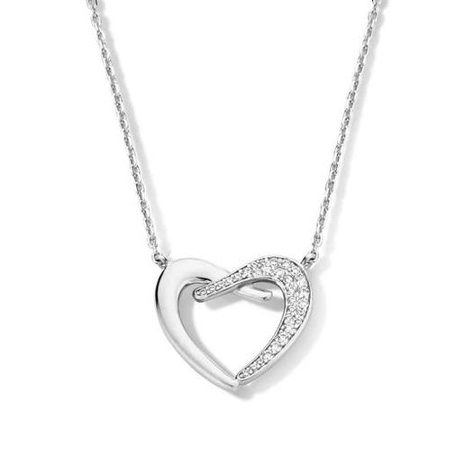 Ketting in zilver met hart en zirconia