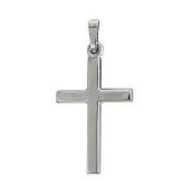 Hanger kruisje in wit goud 18 k