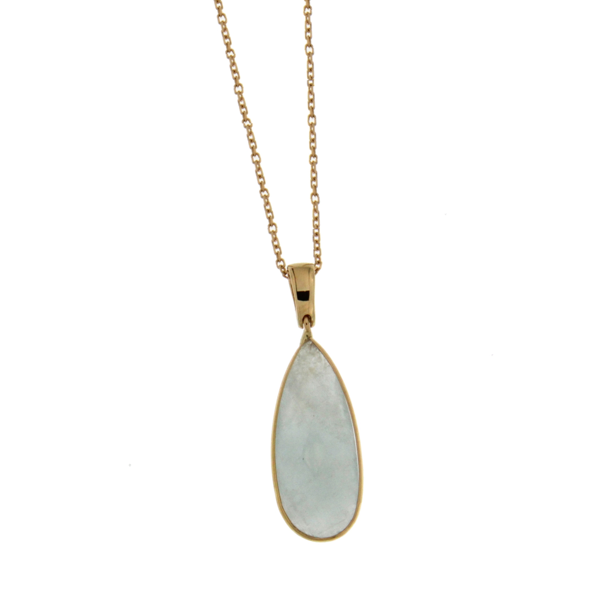 Ketting in goud 18 k met hanger Aquamarijn