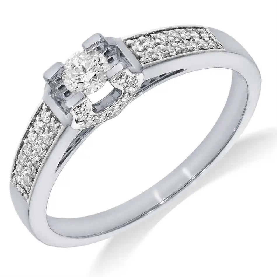 Ring in wit goud 14 k met diamant 1-0.17 H SI
46-0.18 H SI