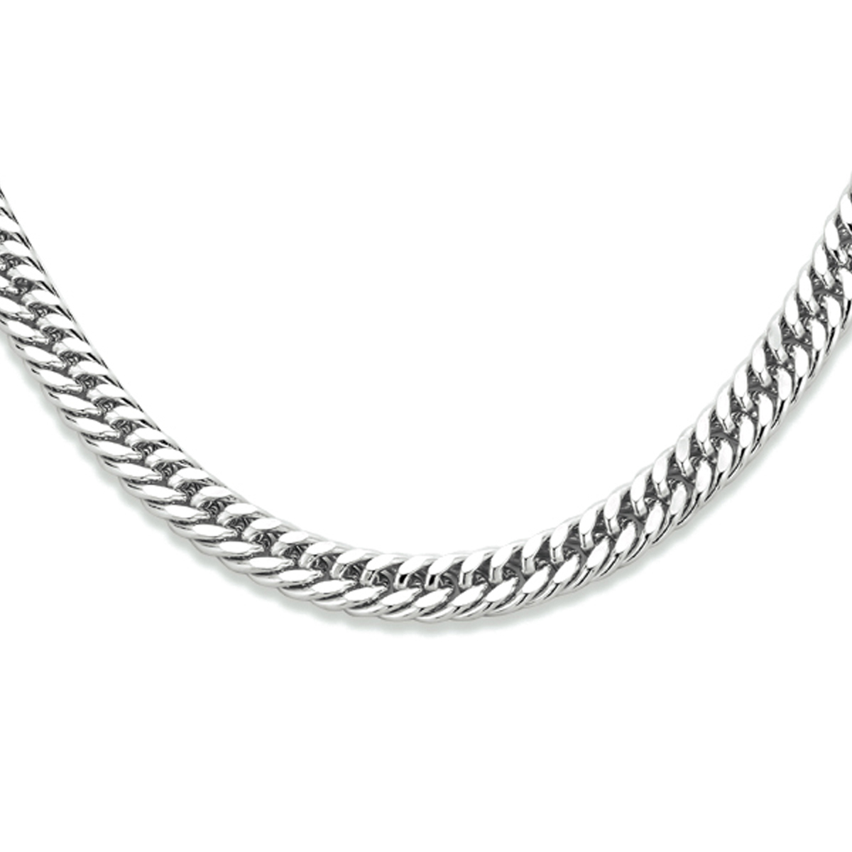Gerhodineerd 925 zilveren gourmet collier met een schakelbreedte van 4.8mm. Het collier heeft een draaglengte van 42cm en een stevige karabijn sluiting.