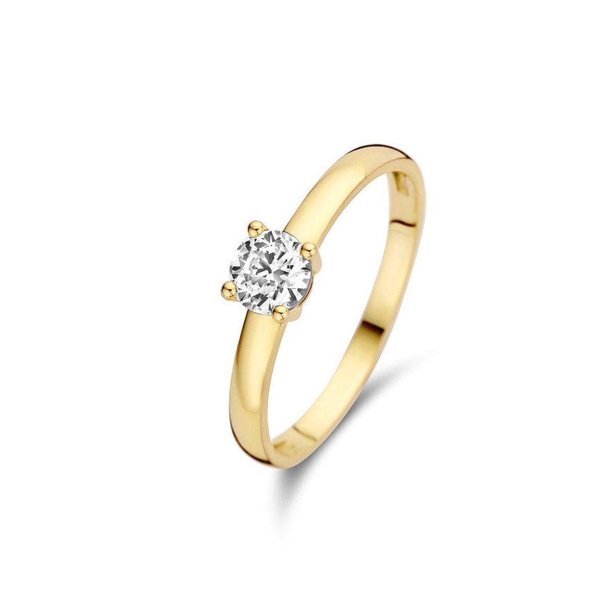 Ring in geel goud 14 k met zirconia