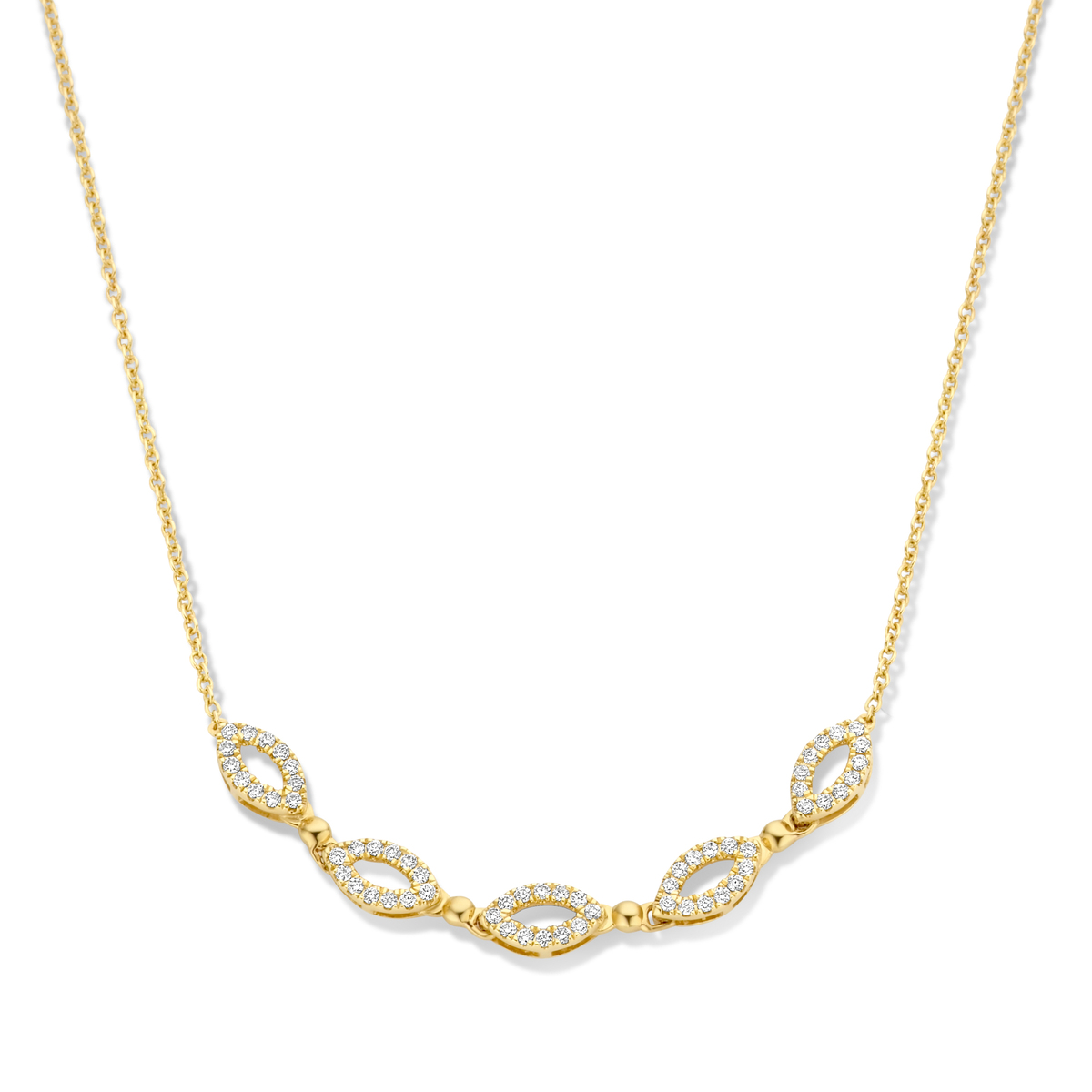 Ketting in goud 18 k met 60Diamant(en) briljant slijpsel0.23 ctSiG-H