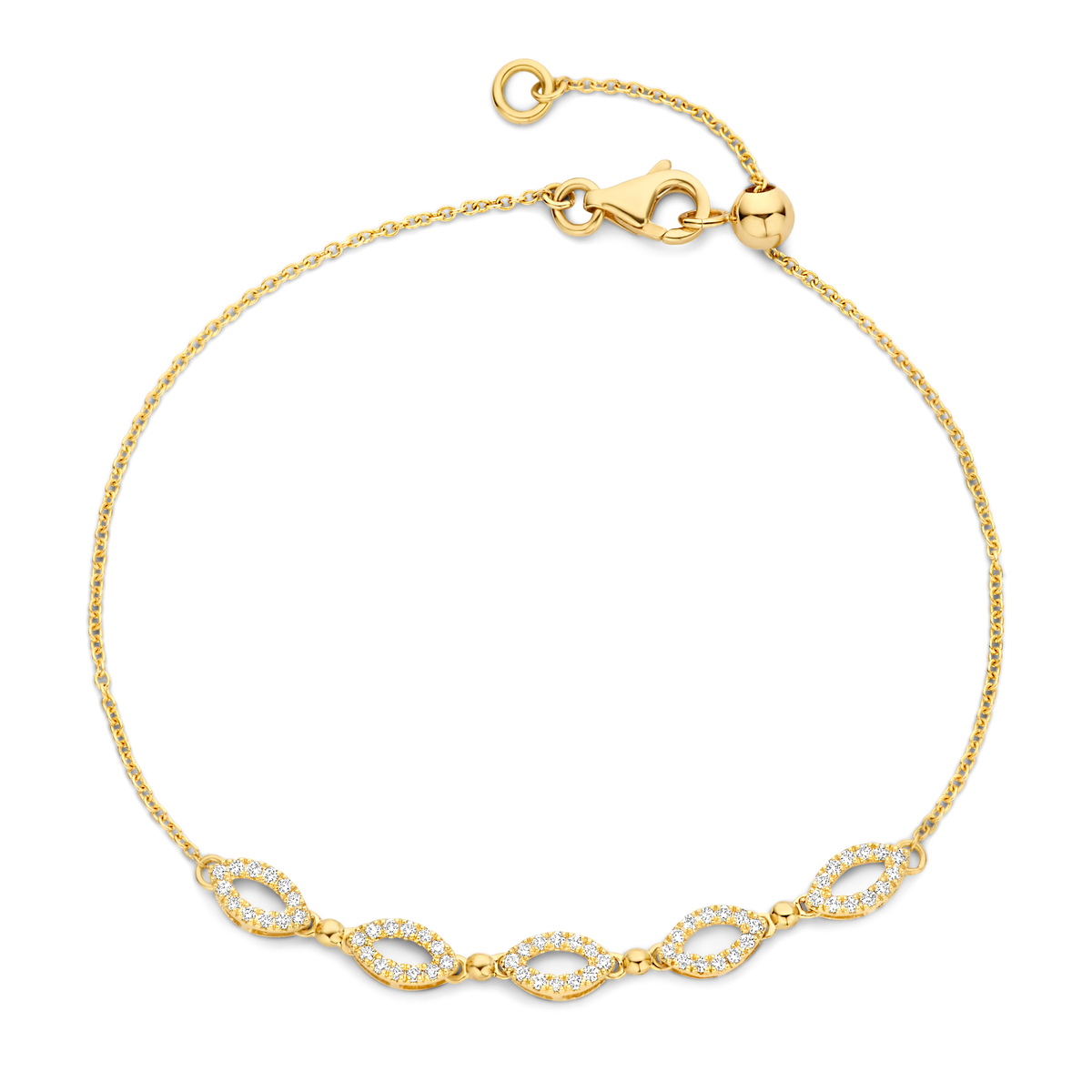 Arband in geel goud 18 k met 60Diamant(en) briljant slijpsel0.22 ctSiG-H