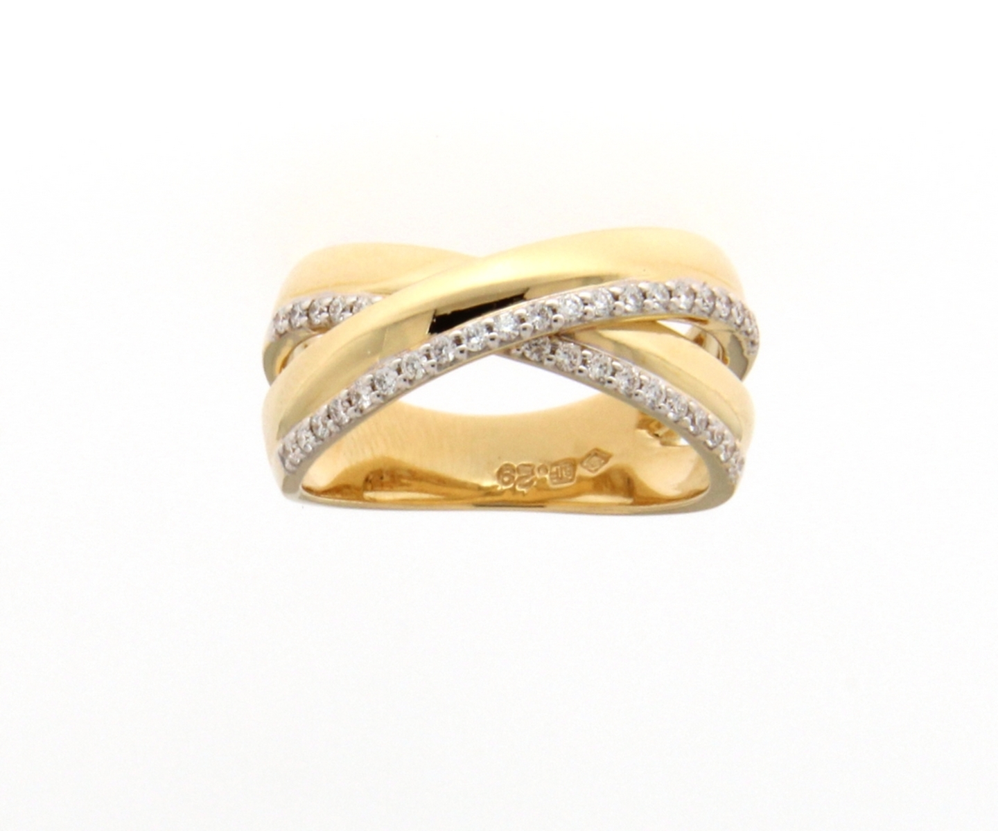 Ring in goud 18 k met 36Diamant(en) briljant slijpsel0.29 ctVsF-G
maat 55