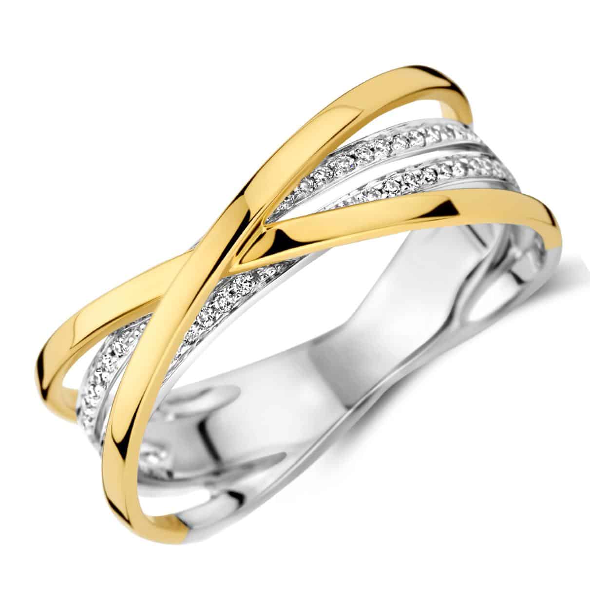  Bi-color14 Krt G/W Ring 60-0.14 Crt H SI
maat 54