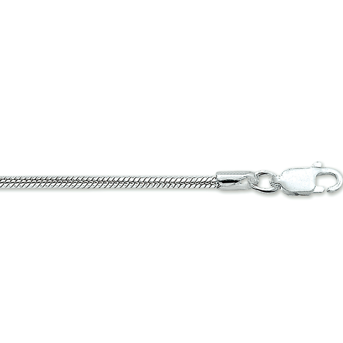 Zilveren slangen collier.

Gender: dames
Breedte: 2 mm
Langste lengte: 60 mm