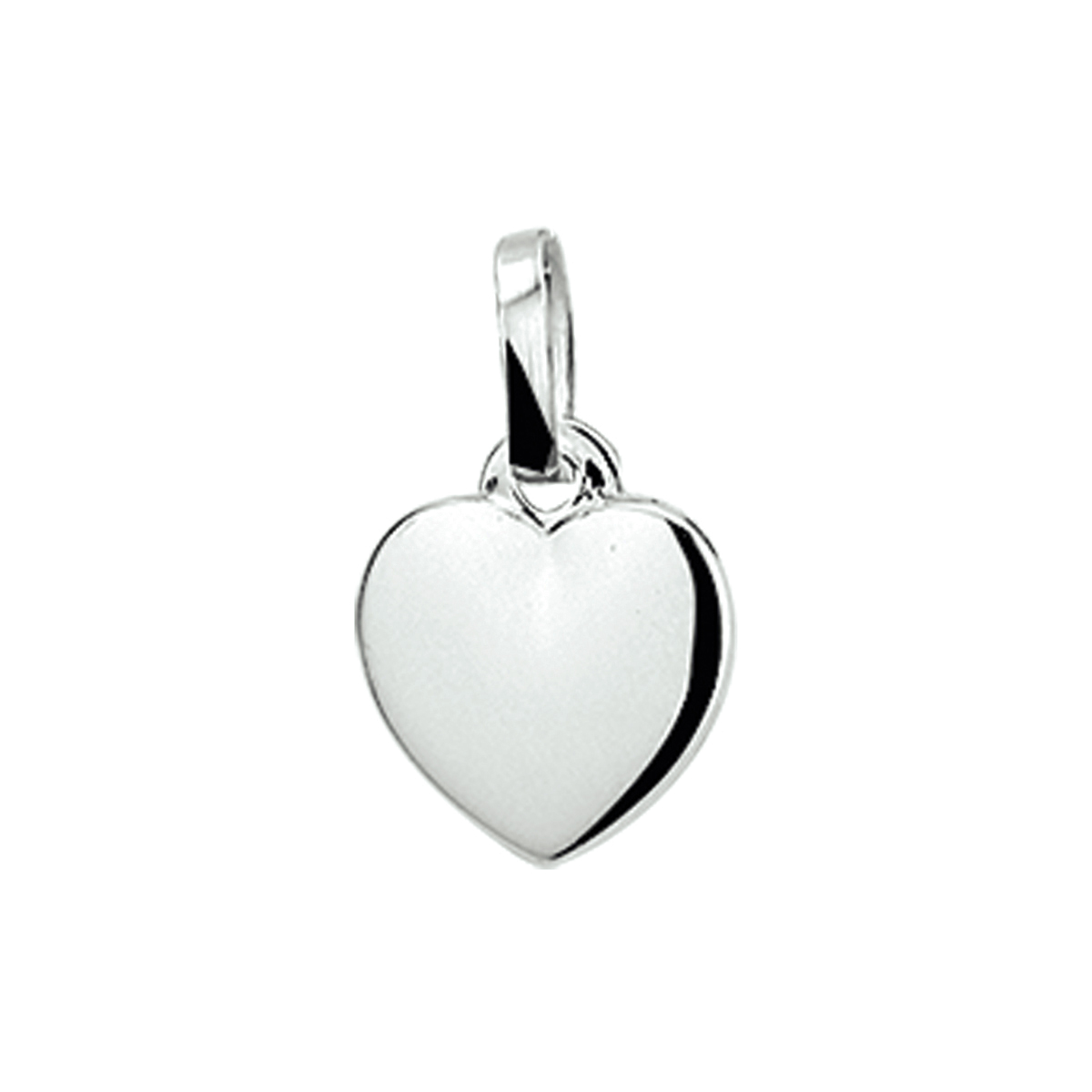 Zilveren hanger met een hart, met een dikte van 1.5mm.