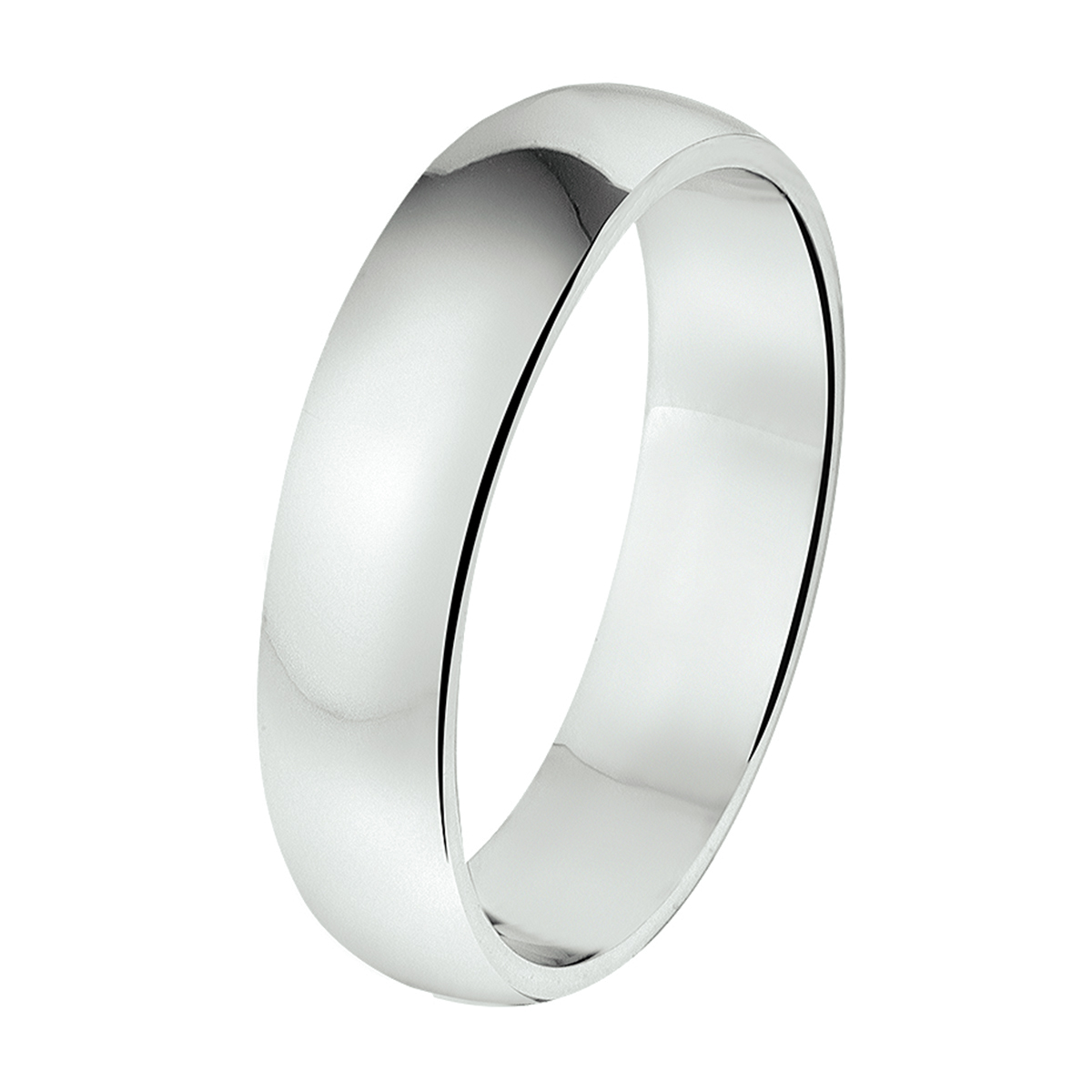 Gerhodineerd zilveren relatiering met een breedte van 5mm.