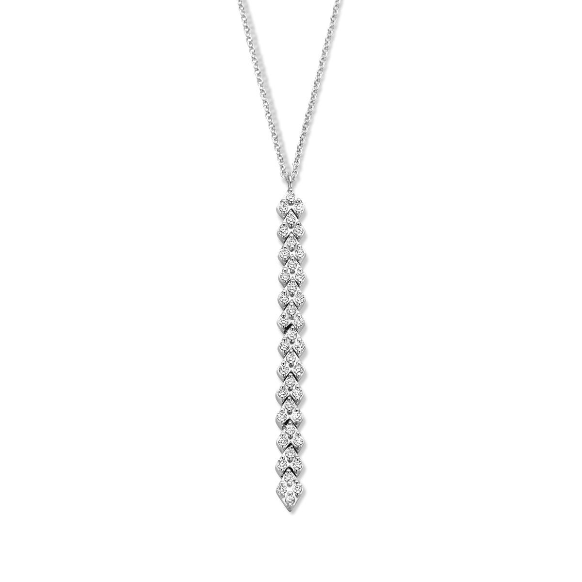 Ketting met hanger in wit goud 18 k met 40Diamant(en) briljant slijpsel0.28 ctSiG-H