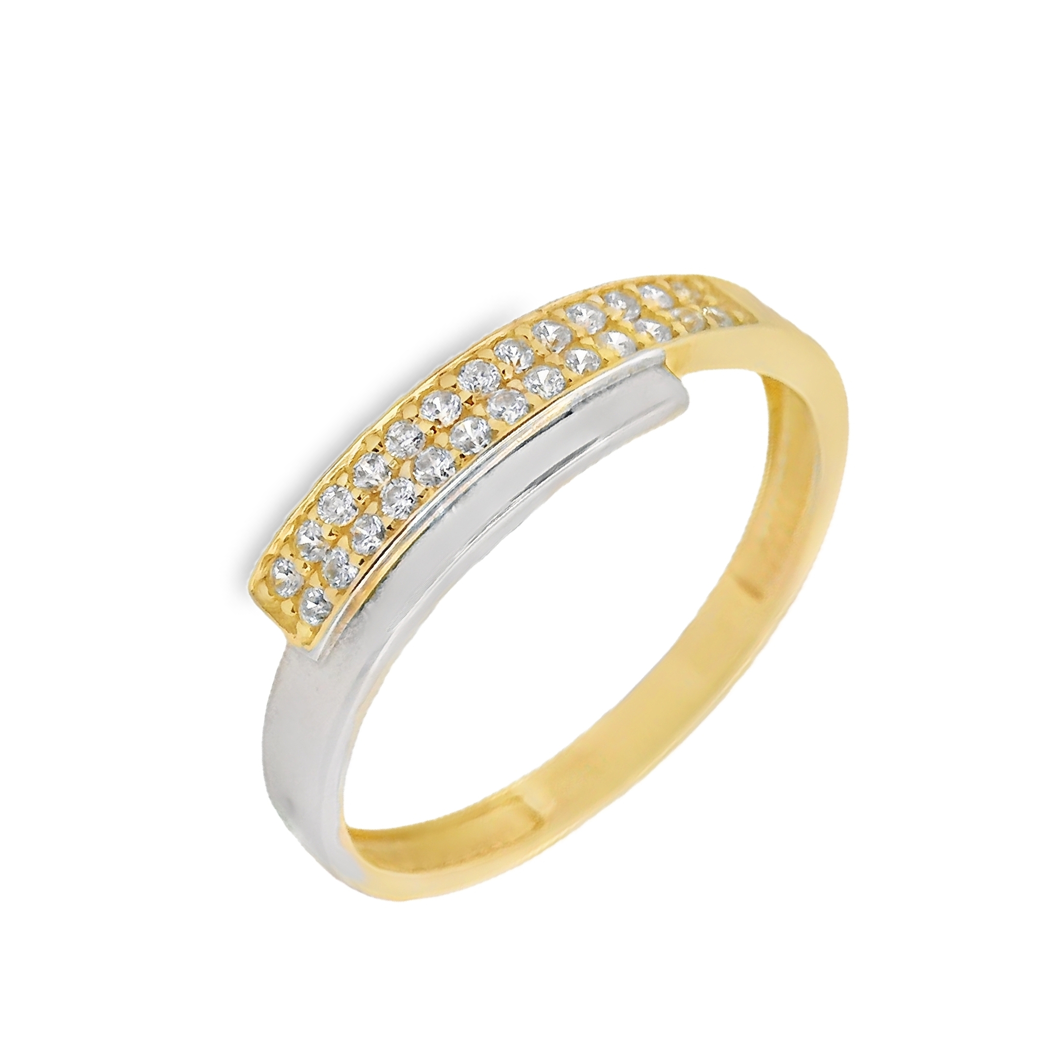 Deze ring van Louis Bros is vervaardigd uit 14 karaat bicolor (1.70 gr).
Deze ring combineert de luxe van geelgoud met de strakke uitstraling van witgoud in een modern design. Versierd met sprankelende zirkonia-steentjes, voegt deze ring een vleugje glans en elegantie toe. Het subtiele contrast van de metalen en de schittering van de zirkonia maken dit sieraad tot een verfijnd statementstuk, perfect voor elke moderne vrouw die houdt van tijdloze schoonheid met een eigentijdse twist.
De ring is verkrijgbaar in meerdere afmetingen.