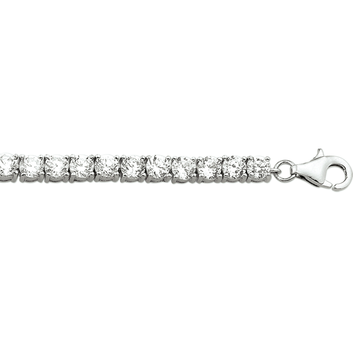 Zilveren zirkonia tennis armband 4mm zirkonia 18.5cm