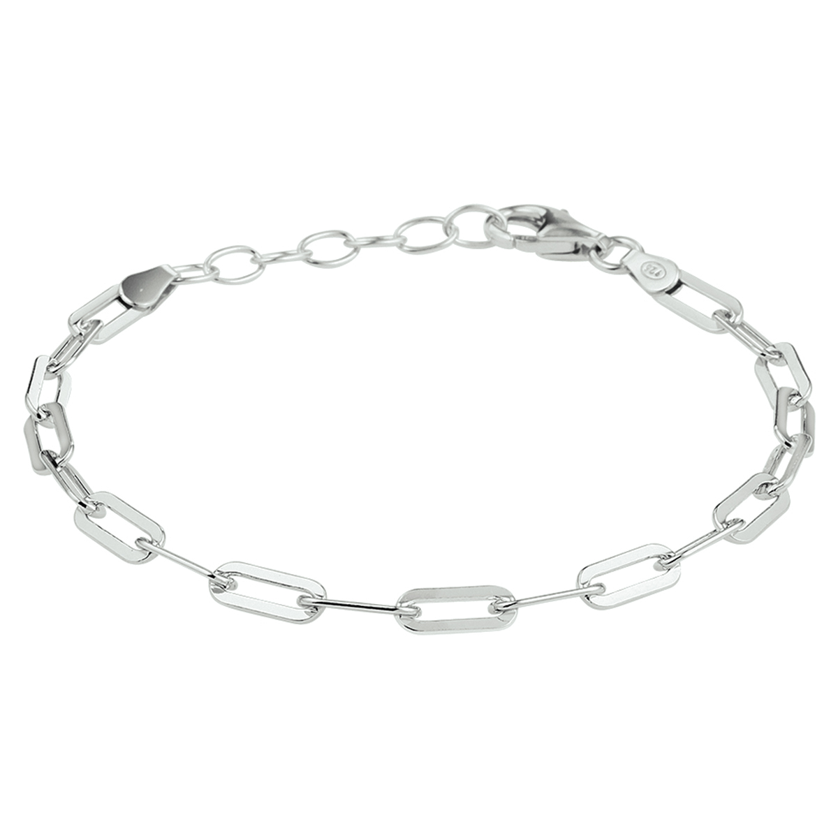 Gerhodineerd 925 zilveren anker armband uitgevoerd met stevige karabijn sluiting. De armband heeft draaglengtes van 16 en 19cm en een schakelbreedte van 3.8mm.
