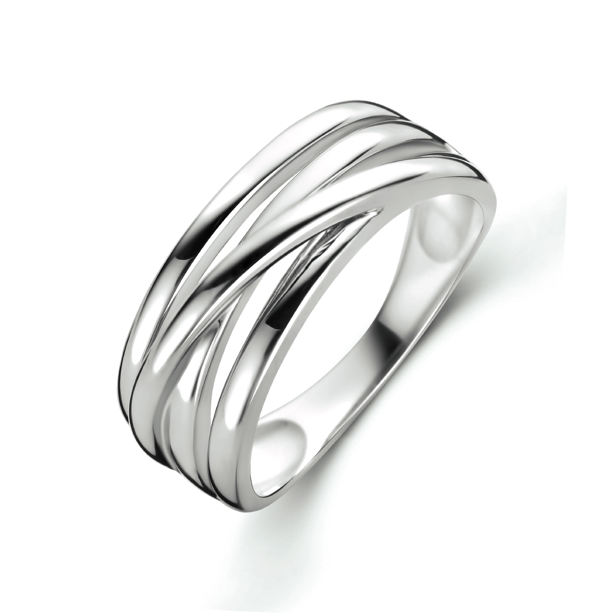 Gerhodineerd 925 zilveren ring met een breedte van 8mm
