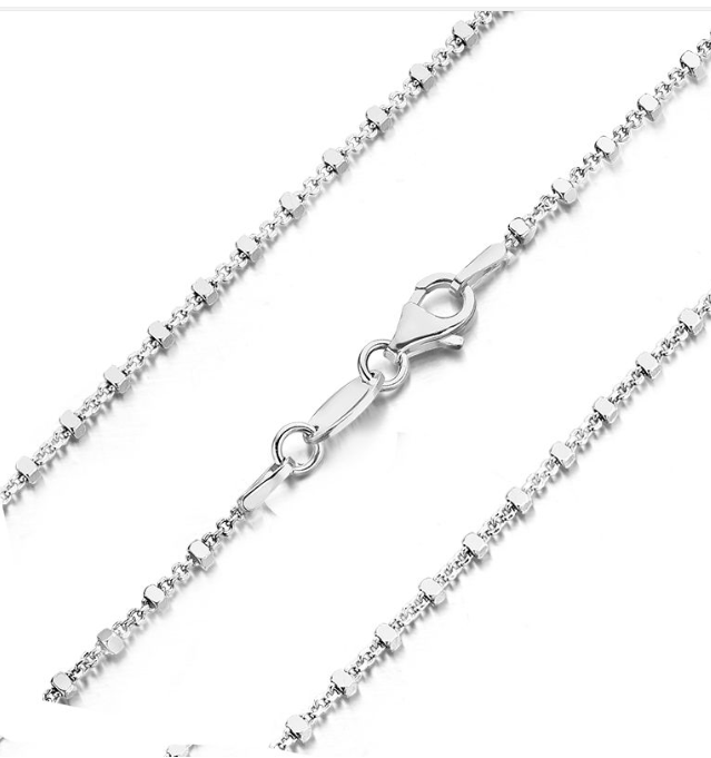 Zilveren collier 90cm cubetto