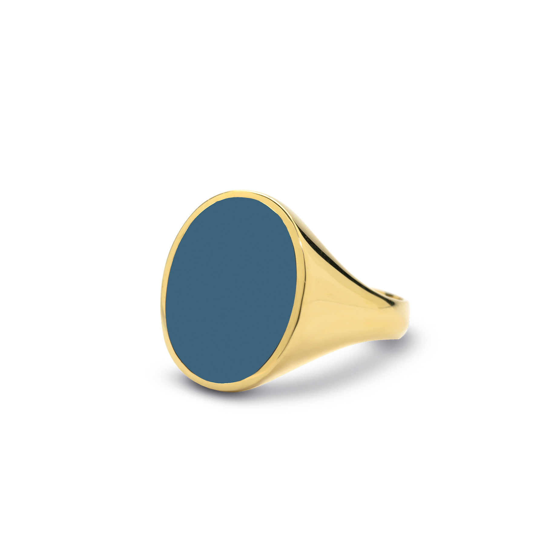 Ring 309 massief 14kts goud met ovale blauwe lagen steen (agaat). 
 steenmaat 16x13mm

Verkrijgbaar in diverse steenmaten en soorten zoals Blauwlagen, Groenlagen, Roodlagen, Onyx, Carneool

Leverbare goudkleuren: 14kts geelgoud, 14kts witgoud, 14kts roségoud. Ook verkrijgbaar in 18kts goud
