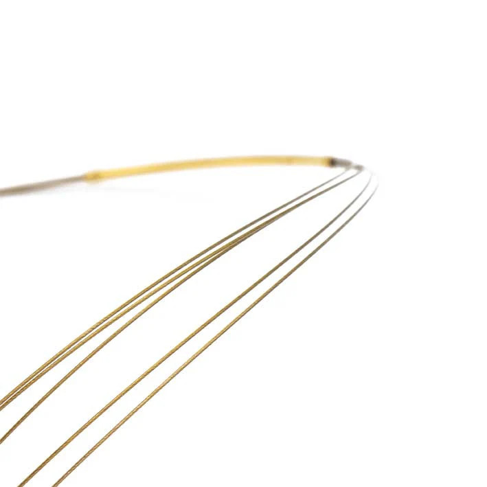 Stalen collier goudkleurig 5 lijns 43 cm