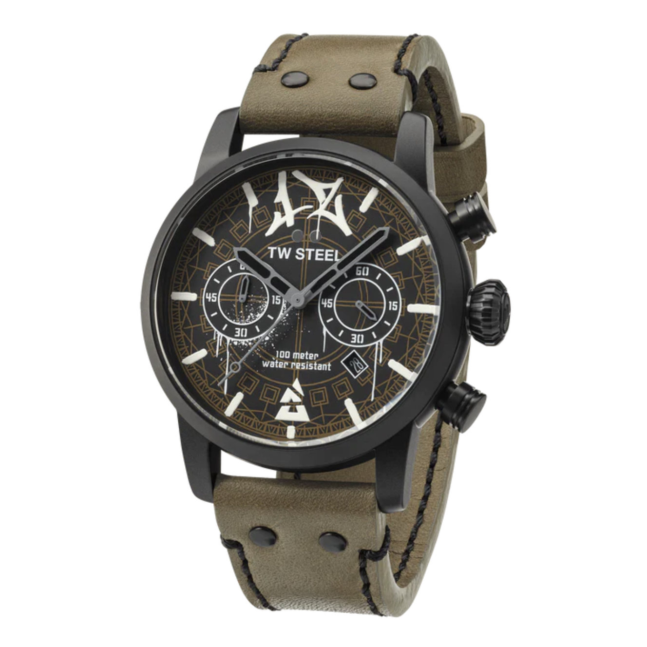 Time to rush! Geïnspireerd door de opvallende Wasteland Rebel, combineert deze Special Edition precisie met een stoer karakter. De MS98 is voorzien van een dubbel gelaagde, zwarte wijzerplaat met het unieke Wasteland design en BLAST logo en indexen in wit Luminova.