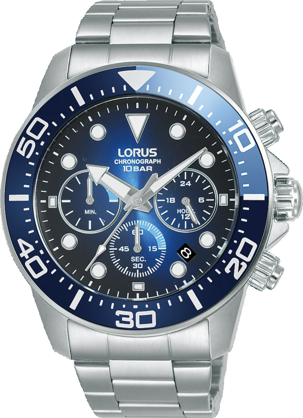Dit herenhorloge is van het merk Lorus. Het is een chronograaf horloge gemaakt van staal. De diameter van de kast is 43 mm en de kast is 12.5 mm dik.
De verdere specificaties van het horloge zijn als volgt:
Glassoort: hardlex mineraal glas
Bandbreedte: 20
Kastmateriaal: staal
Waterdichtheid: 10 ATM
Techniek: quartz