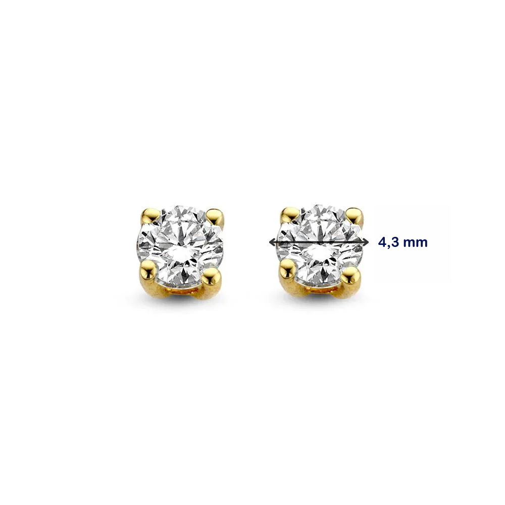Solitair oorknoppen met ieder 0,30 ct natuurlijke briljant geslepen diamant