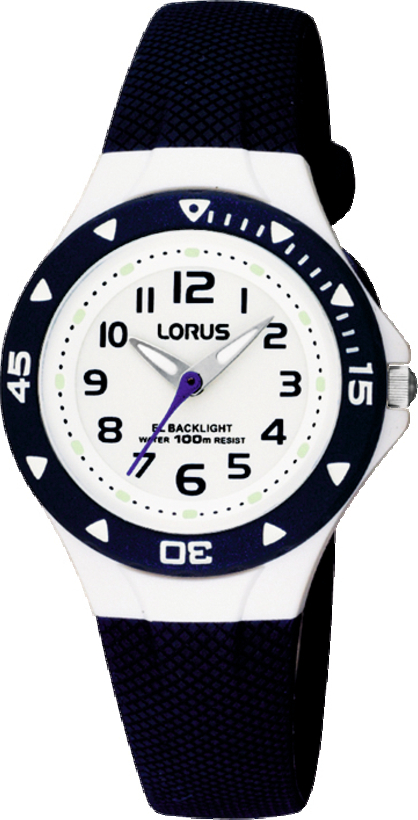 Dit kinderhorloge is van het merk Lorus. Het is een analoog horloge gemaakt van urethaan. De diameter van de kast is 30 mm en de kast is 12.5 mm dik.
De verdere specificaties van het horloge zijn als volgt:
Glassoort: acryl glas
Bandbreedte: 11.5
Kastmateriaal: kunststof
Waterdichtheid: 10 ATM
Techniek: quartz