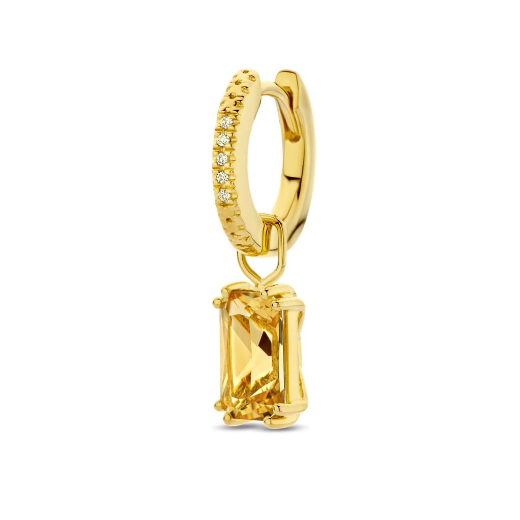 Oorbellen citrine zilver gold plated 0.015ct
