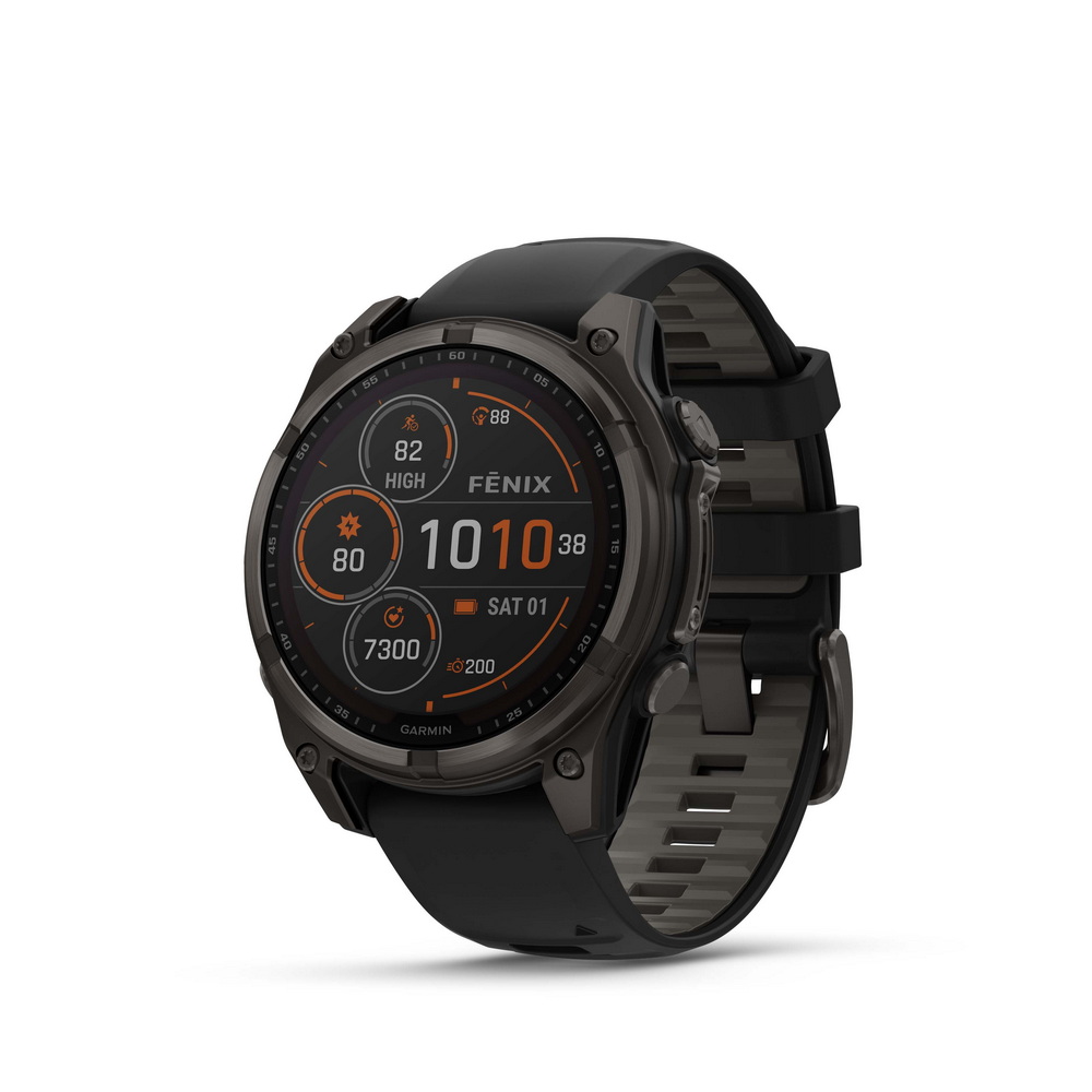 Sapphire, Carbon grey DLC-titanium met zwarte/pebble grey siliconen band