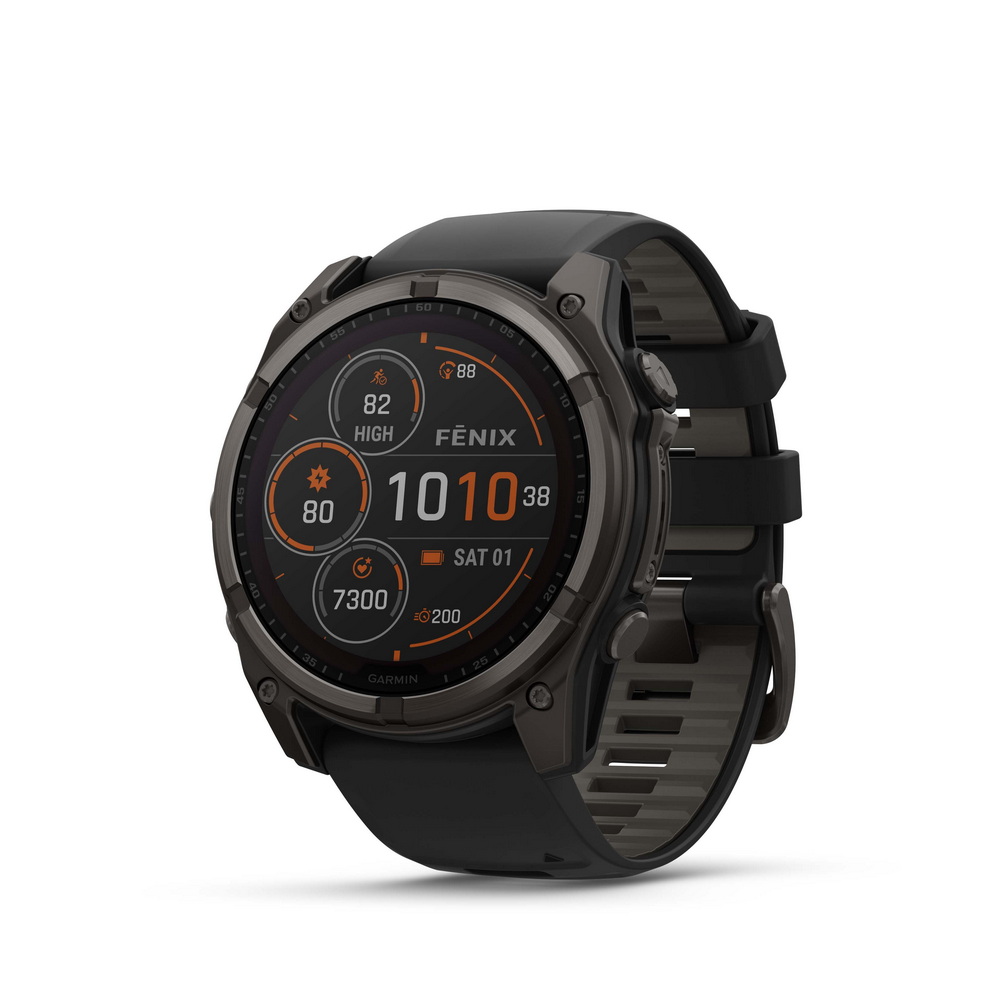 Sapphire, Carbon grey DLC-titanium met zwarte/pebble grey siliconen band