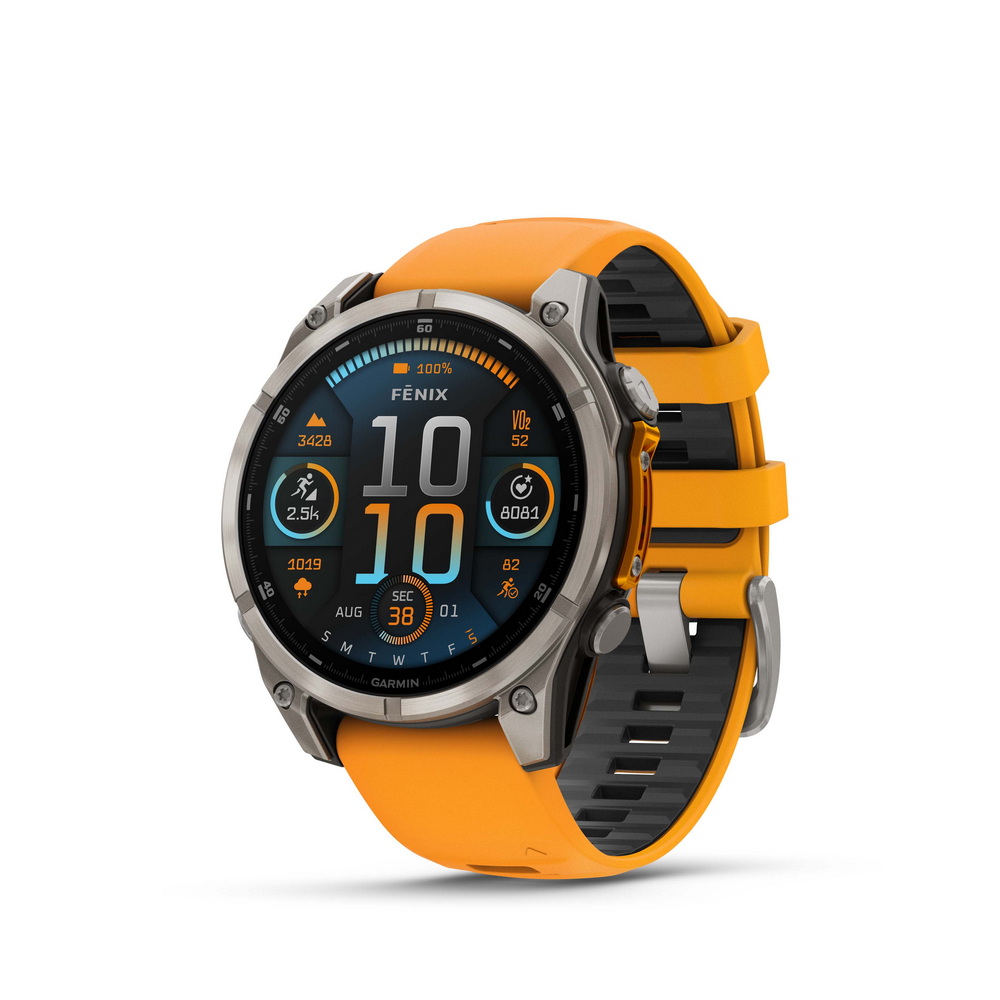 Ontdek de grenzeloze mogelijkheden van de Garmin 010-02904-11 Fenix 8 Amoled Sapphire titanium smartwatch 47 mm. Deze slimme metgezel combineert stijl en functionaliteit in één verbluffend ontwerp. Met zijn opvallende oranje en zilverkleurige details is deze smartwatch een absolute eyecatcher. De 47 mm titanium kast en het duurzame Sapphire Glass zorgen voor een robuuste uitstraling, terwijl de 10 ATM waterdichtheid ervoor zorgt dat deze smartwatch bestand is tegen al jouw avonturen. Of je nu gaat skiën in de bergen of zwemmen in de oceaan, de Garmin Fenix 8 Amoled Sapphire smartwatch staat altijd voor je klaar.