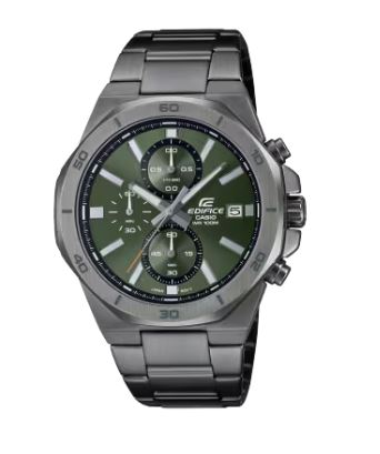 Maak een dynamisch maar gewaagd statement met een klassiek en sportieve EDIFICE-chronograaf. Deze heeft een achthoekige rand in een solide, sterk ontwerp.

