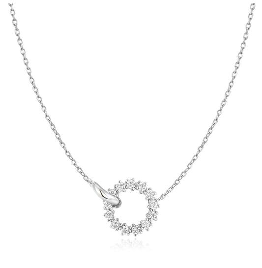Ania Haie collier Silver Circles Pavé Necklace S
