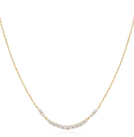 Ania Haie zilver verguld collier met zirkonia's 