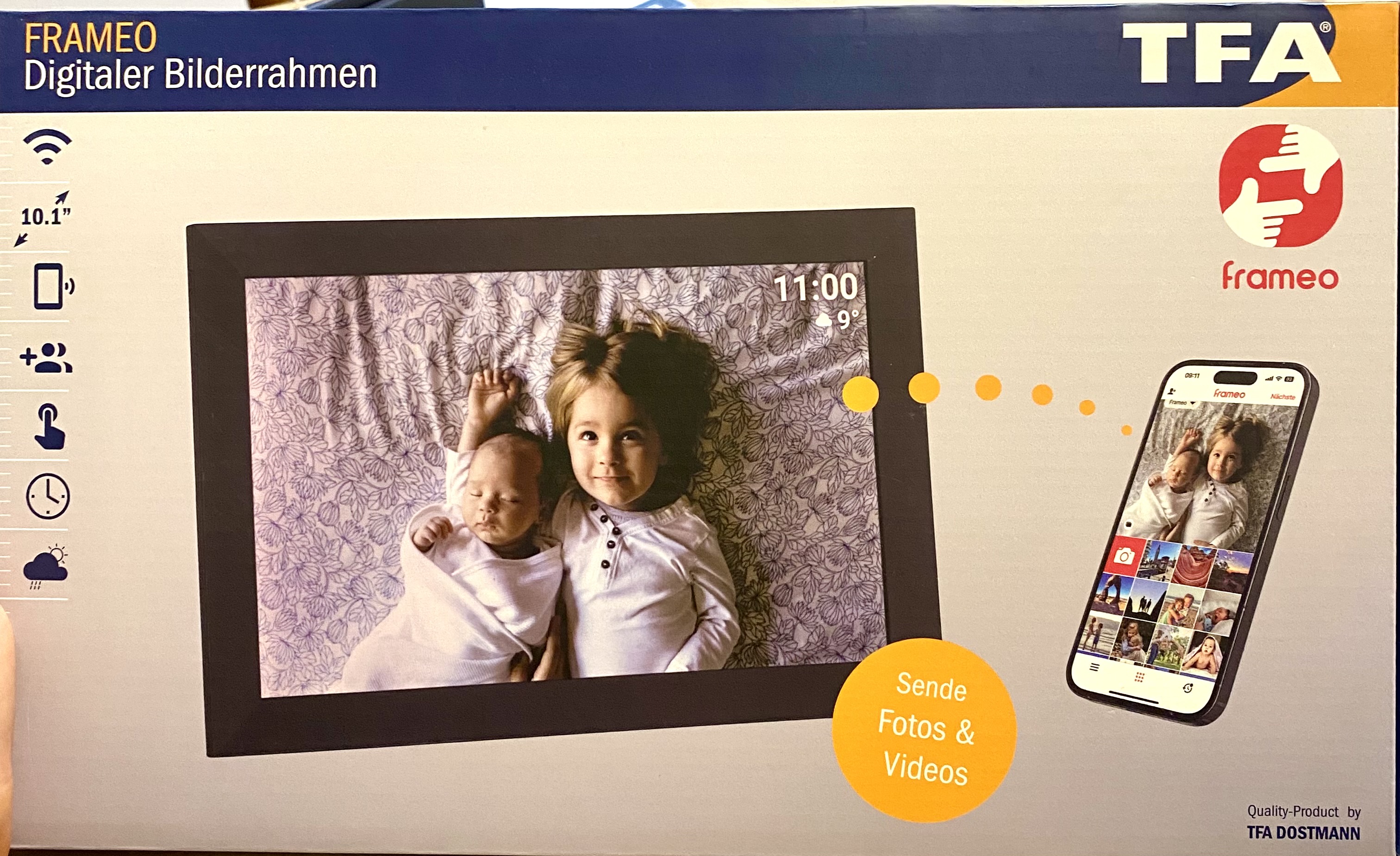 Dit digitaal fotolijstje toont niet alleen de tijd en het weer, maar ook uw favoriete foto's. Het heeft een helder LCD-scherm en kan eenvoudig worden ingesteld. De beste manier om het te gebruiken is als decoratieve klok in uw slaapkamer of in de woonkamer. Upgrade uw ochtendroutine met dit multifunctionele fotolijstje!