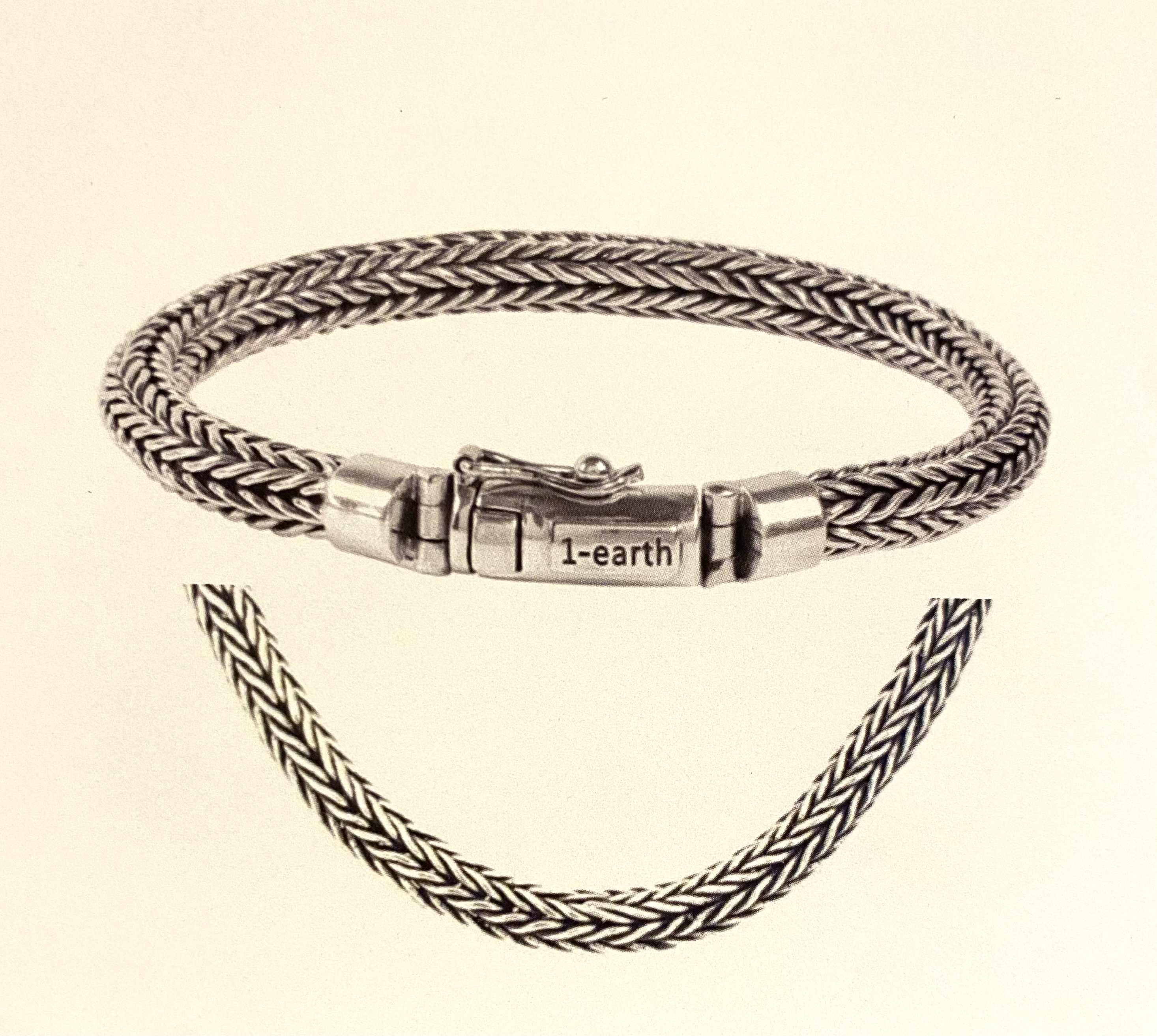 Zilver armband 1-Earth Amsterdam 4mm /19cm