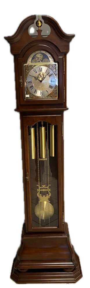 Traditionele staande klok in massief Alder kleur E51S met Patine.
Zwaar Kieninger ketting werk met West Minster slagwerk en automatische nacht uitschakeling.
Prijs op basis van afhaling. Levering en installatie mogelijk, prijs afhankelijk van de locatie. Vraag naar de voorwaarden.