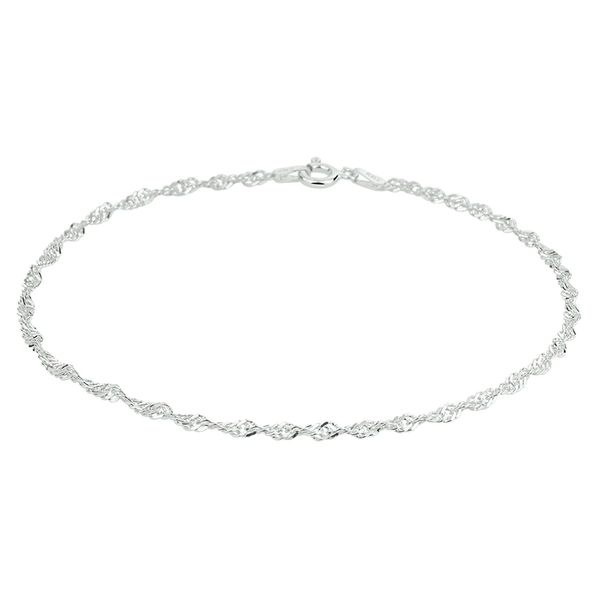 Dit enkelbandje is gemaakt van zilver en ze zijn zilverkleurig. Het is een sieraad voor dames.