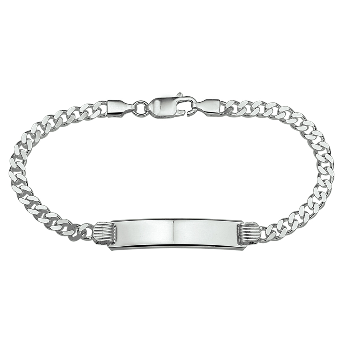 Zilveren graveerarmband. De lengte bedraagt 20cm en de breedte van de graveerplaat bedraagt 8.3mm. 
Doelgroep: unisex
Breedte: 8 mm
Langste lengte: 20 cm