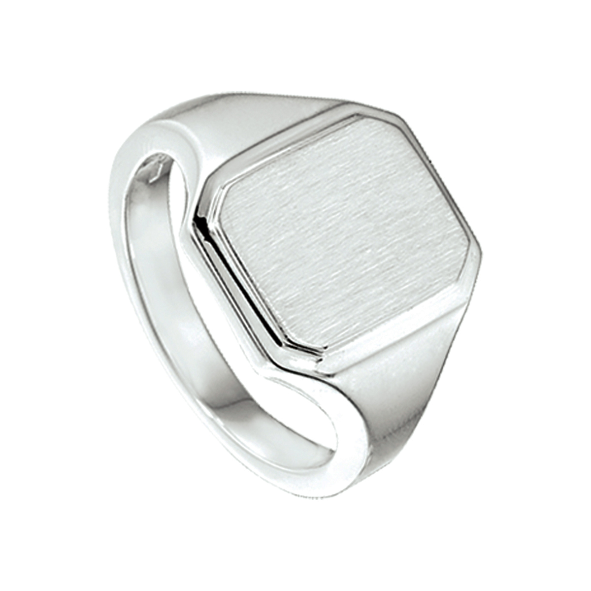 Huiscollectie - Zilveren monogram ring poli/mat gediamanteerd - 1014478
