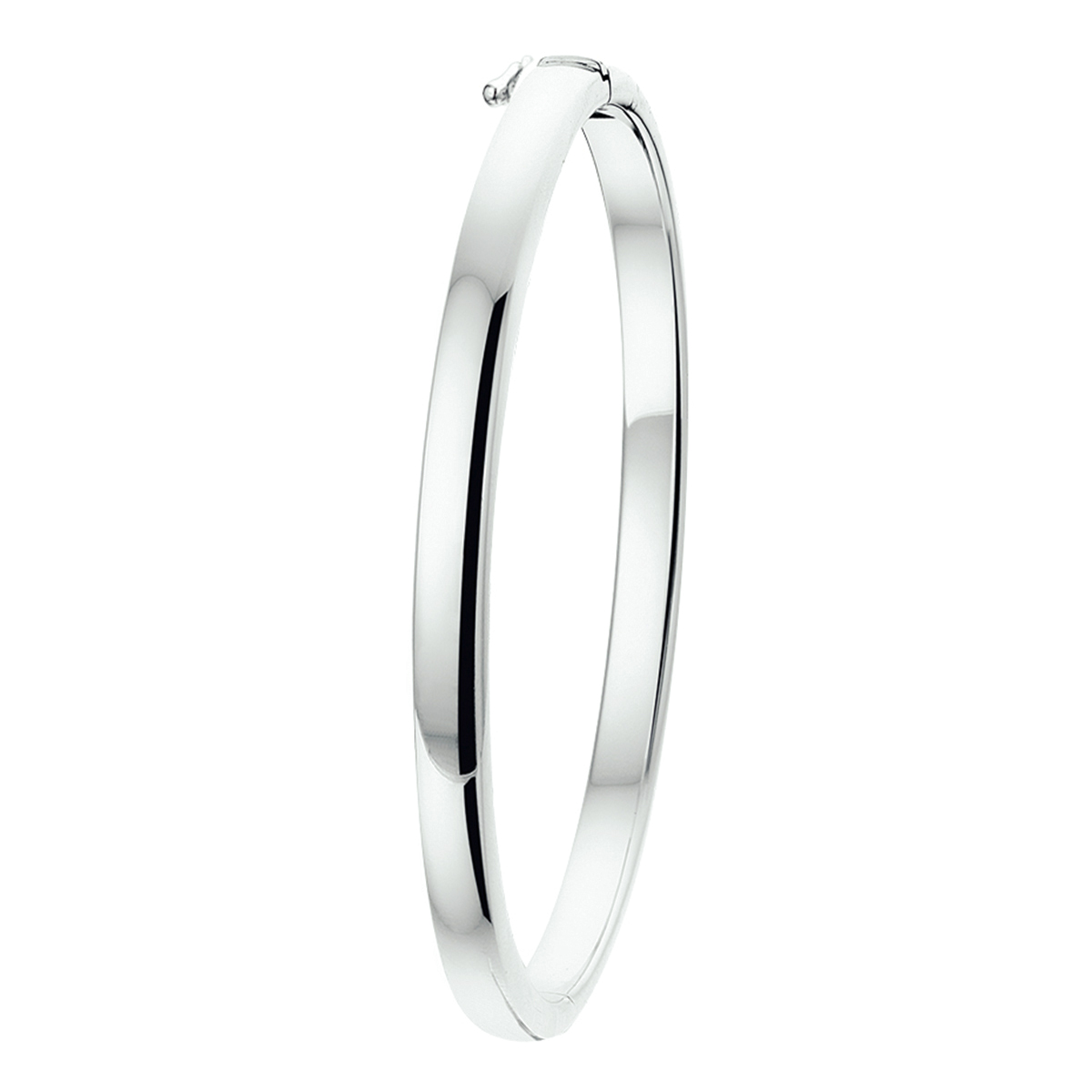 Zilveren armband met veiligheidsachtje

Breedte 5mm

Diameter 65mm