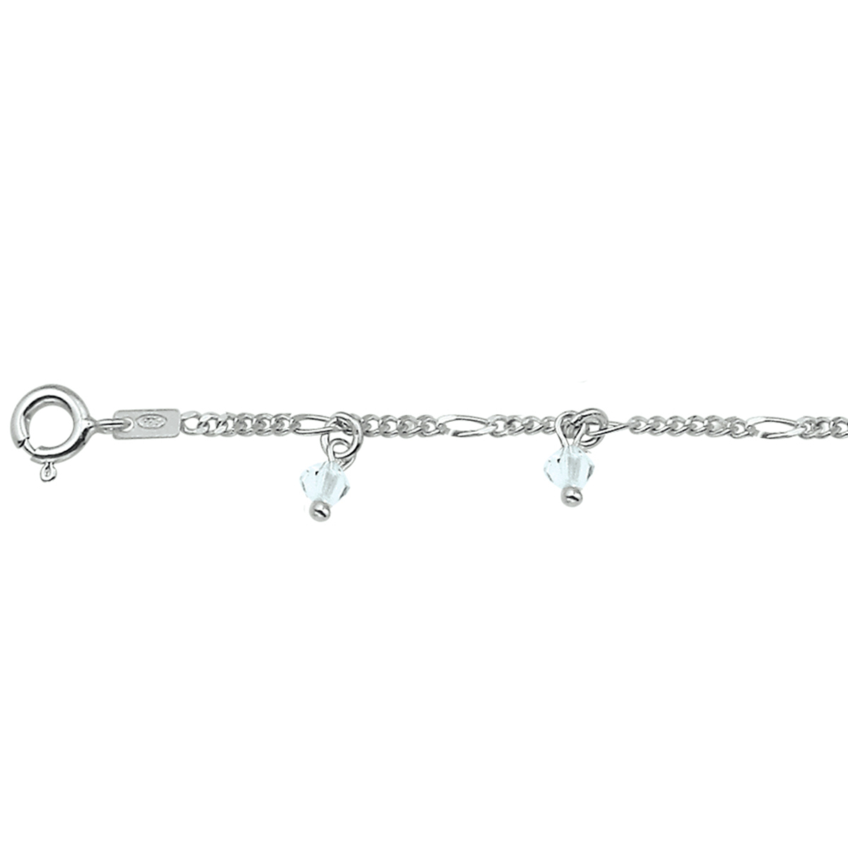 Zilveren enkelbandjes - Strass - 1,8 mm - 24 cm