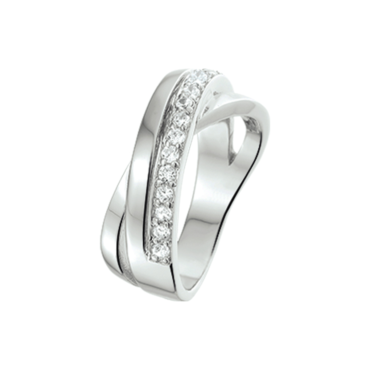 Beschrijving: Gerhodineerd zilveren ring met zirkonia. 
Uniekenummer serie: 26213
Verpakt per: 1
Doelgroep: dames
Ringmaat: 21.00 mm (66)
Breedte: 9 mm
Zetting: entourage (rijzetting)