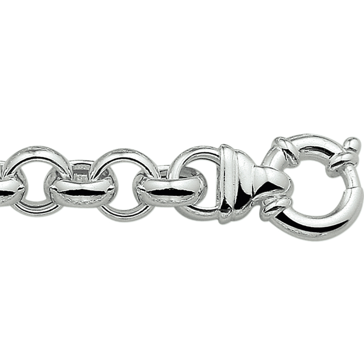 Zilveren Jasseron schakelarmband 

- 1e gehalte zilver
- Breedte: 11 mm
- Langste lengte: 20 cm