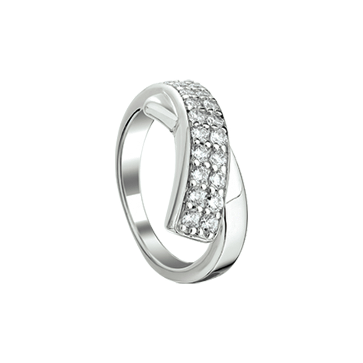 ring zirkonia zilver gerhodineerd