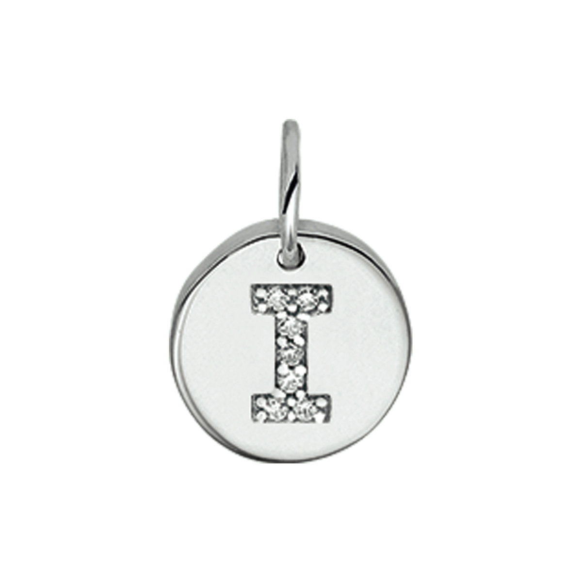 Beschrijving: Gerhodineerd zilveren bedel met de letter I en zirkonia. 
Uniekenummer serie: 35761
Verpakt per: 1
Doelgroep: unisex
Breedte: 9.5 mm
Zetting: entourage (rijzetting)