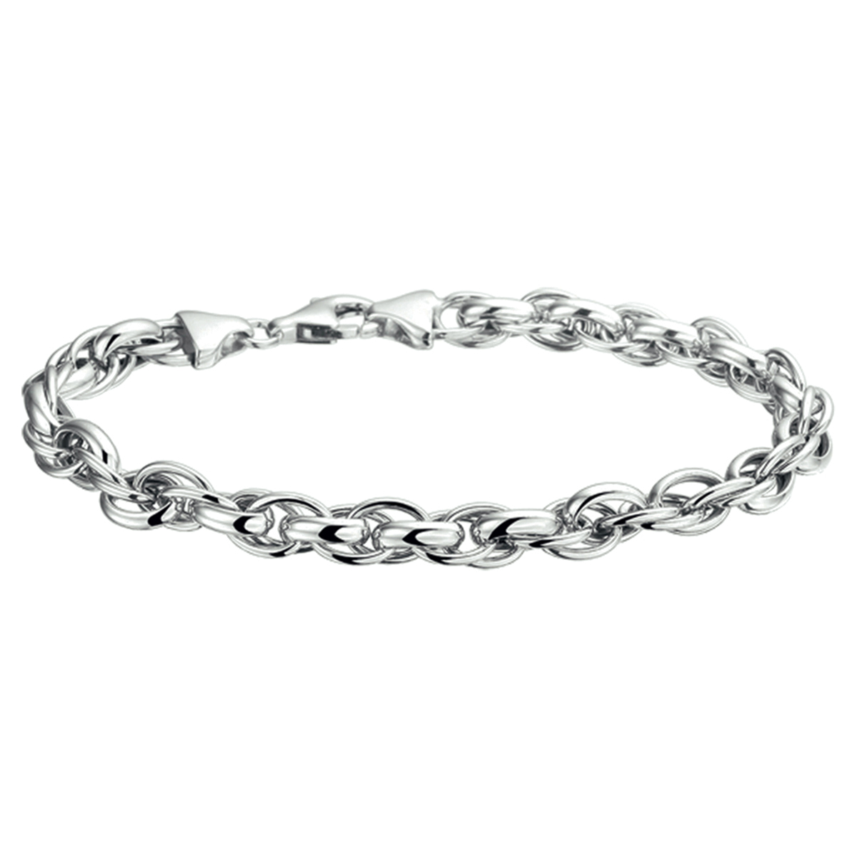 Zilveren armband met fantasie schakel. 

Doelgroep: dames
Breedte: 6.5 mm
Langste lengte: 20 cm