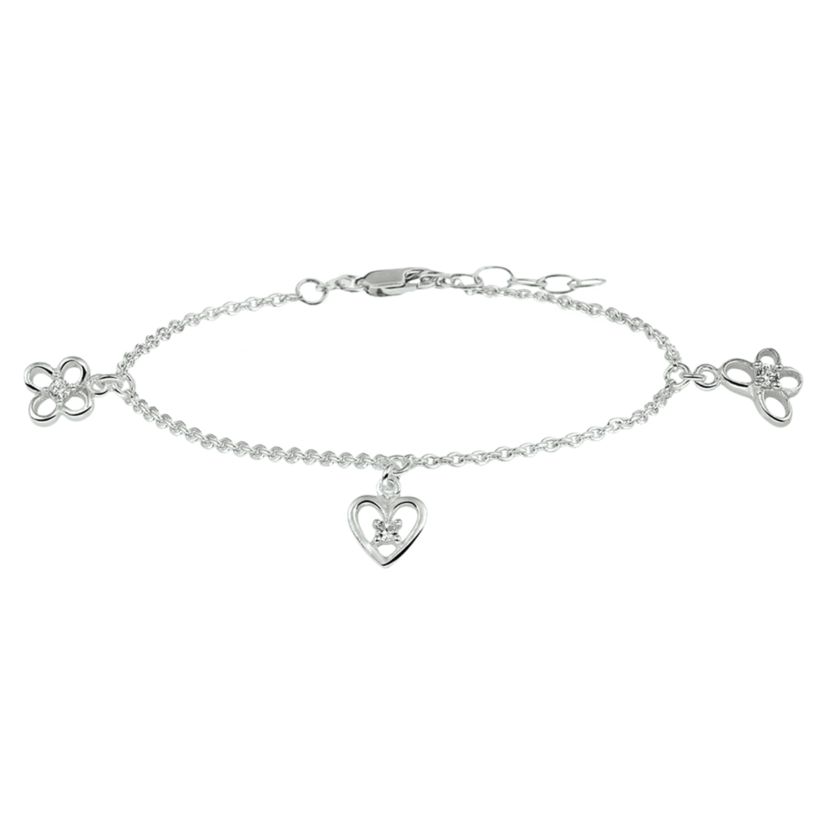 Deze Huismerk zilveren armband is rhodiumgeplateerd, met een schitterende briljant geslepen transparante steen. Het glanzende zilverkleurige sieraad weegt 2,82 gram en is 150 mm groot en 1,7 mm breed. Draag deze elegante armband solo voor een verfijnde look of combineer met andere sieraden voor een stijlvol statement.